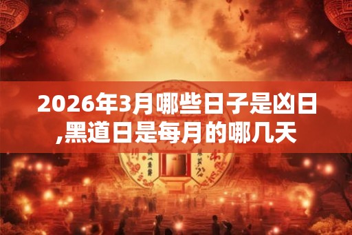 2026年3月哪些日子是凶日,黑道日是每月的哪几天