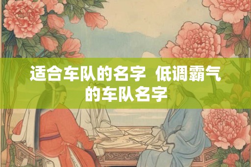 适合车队的名字 低调霸气的车队名字 适合车队的名字 低调霸气的车队名字