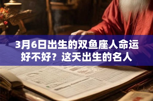 3月6日出生的双鱼座人命运好不好？这天出生的名人