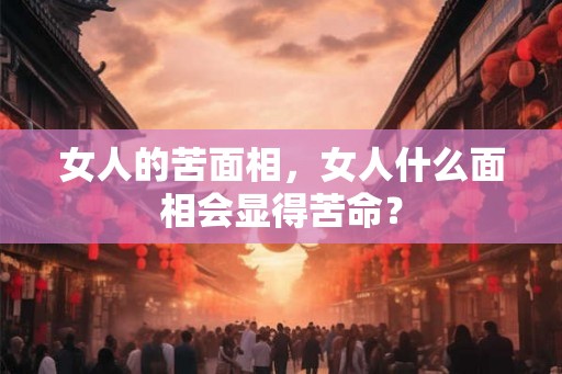 女人的苦面相,女人什么面相会显得苦命? 女人的苦面相,女人什么面相会显得苦命?