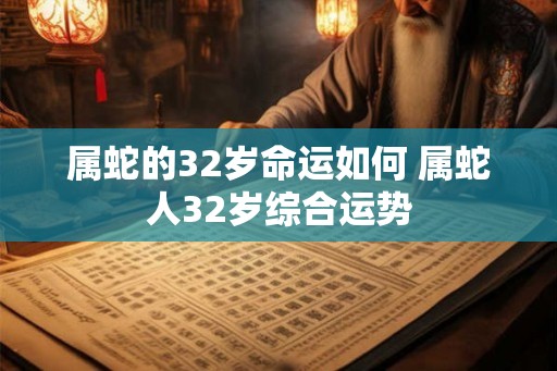 属蛇的32岁命运如何 属蛇人32岁综合运势