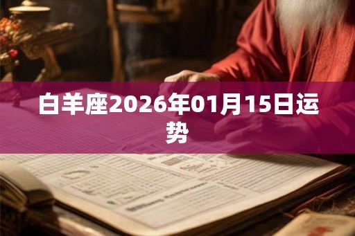 白羊座2026年01月15日运势