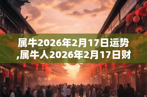属牛2026年2月17日运势,属牛人2026年2月17日财运,生肖牛2026年2月17日运势 属牛2026年2月17日运势,属牛人2026年2月17日财运,生肖牛2026年2月17日运势