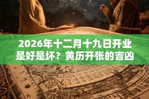 2026年十二月十九日开业是好是坏？黄历开张的吉凶查询