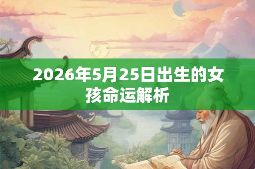 2026年5月25日出生的女孩命运解析