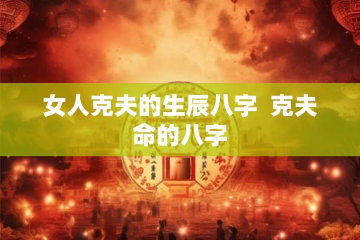 女人克夫的生辰八字  克夫命的八字