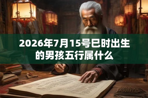 2026年7月15号巳时出生的男孩五行属什么