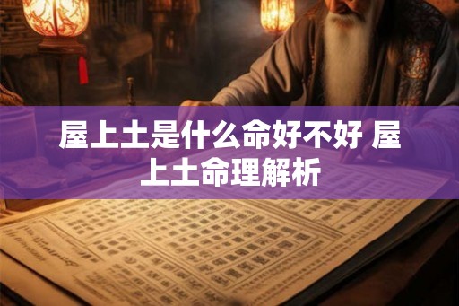 屋上土是什么命好不好 屋上土命理解析