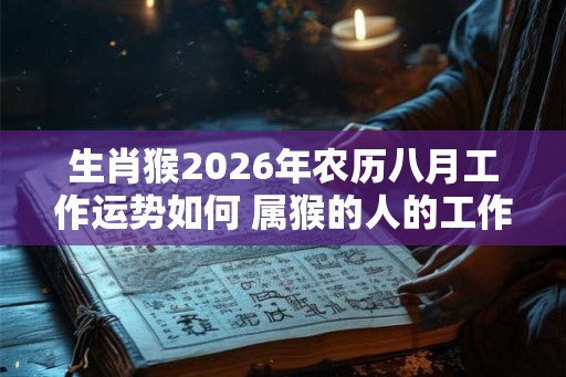 生肖猴2026年农历八月工作运势如何 属猴的人的工作能力如何