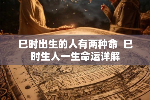 巳时出生的人有两种命 巳时生人一生命运详解 巳时出生的人有两种命 巳时生人一生命运详解