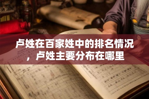 卢姓在百家姓中的排名情况,卢姓主要分布在哪里 卢姓在百家姓中的排名情况,卢姓主要分布在哪里