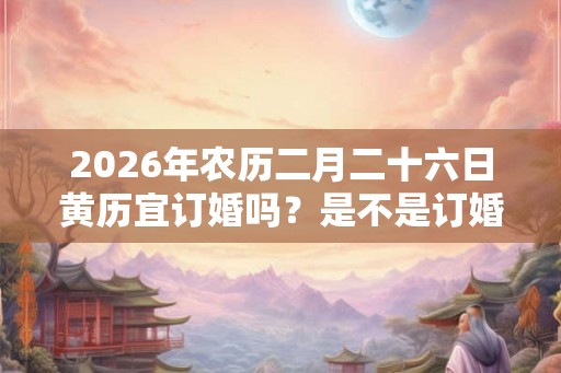2026年农历二月二十六日黄历宜订婚吗？是不是订婚吉日？