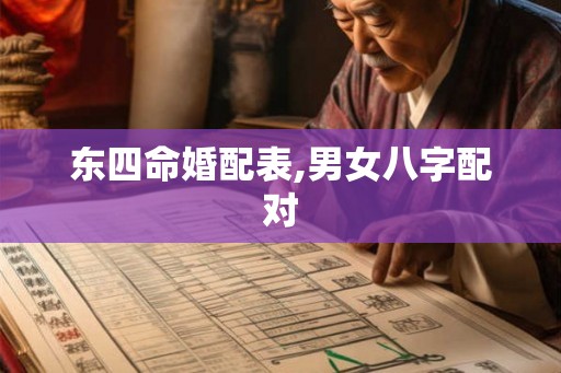 东四命婚配表,男女八字配对