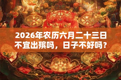 2026年农历六月二十三日不宜出殡吗，日子不好吗？