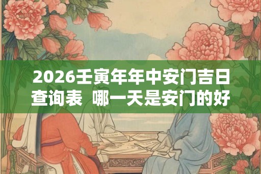 2026壬寅年年中安门吉日查询表  哪一天是安门的好日子