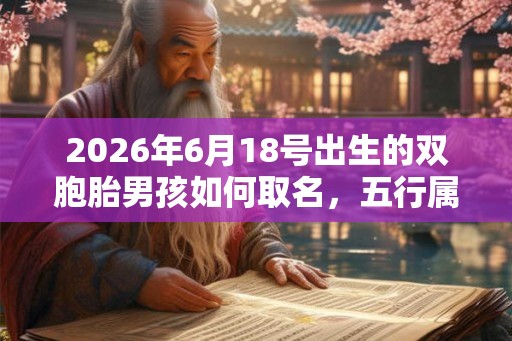 2026年6月18号出生的双胞胎男孩如何取名，五行属什么