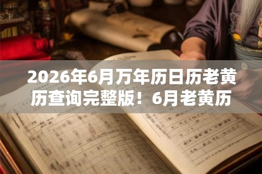 2026年6月万年历日历老黄历查询完整版！6月老黄历2026