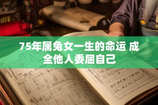75年属兔女一生的命运 成全他人委屈自己