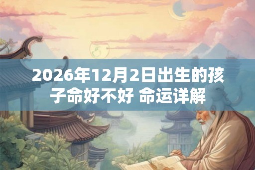 2026年12月2日出生的孩子命好不好 命运详解