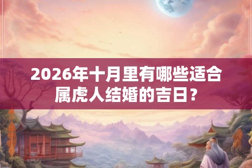 2026年十月里有哪些适合属虎人结婚的吉日？