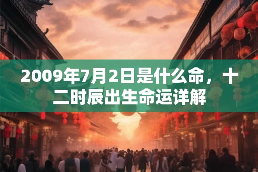 2009年7月2日是什么命,十二时辰出生命运详解 2009年7月2日是什么命,十二时辰出生命运详解