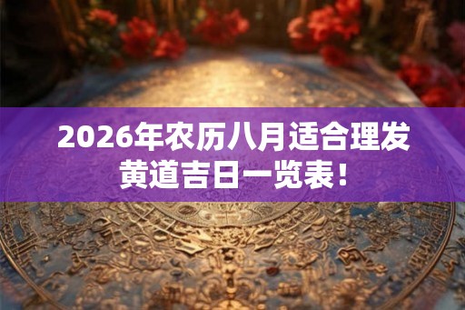 2026年农历八月适合理发黄道吉日一览表！