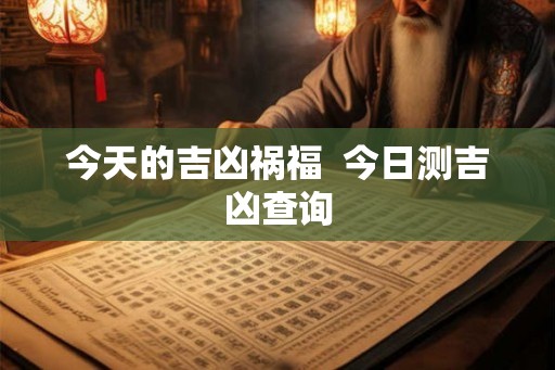 今天的吉凶祸福  今日测吉凶查询