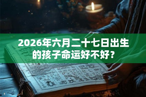 2026年六月二十七日出生的孩子命运好不好？