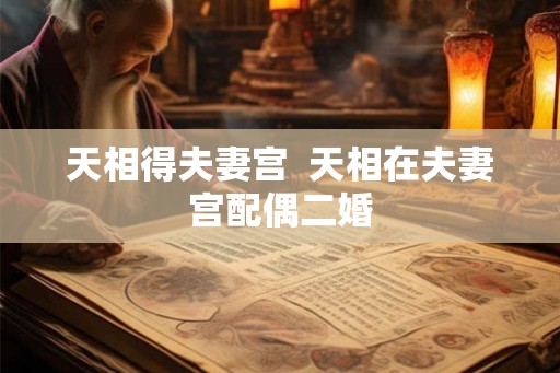 天相得夫妻宫  天相在夫妻宫配偶二婚