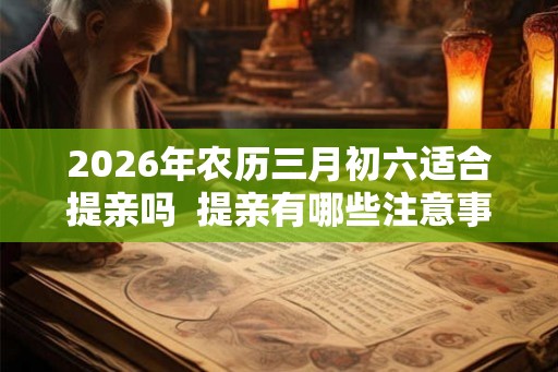 2026年农历三月初六适合提亲吗  提亲有哪些注意事项