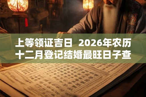 上等领证吉日  2026年农历十二月登记结婚最旺日子查询