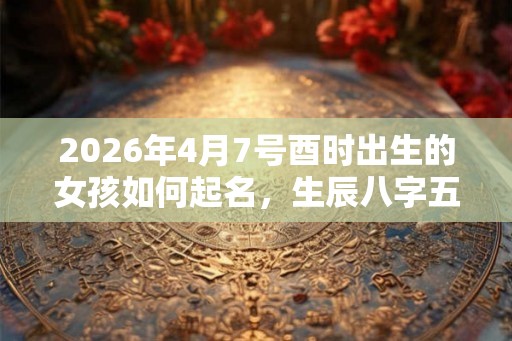 2026年4月7号酉时出生的女孩如何起名，生辰八字五行是什么？