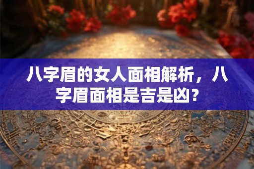 八字眉的女人面相解析，八字眉面相是吉是凶？