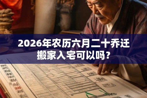 2026年农历六月二十乔迁搬家入宅可以吗？