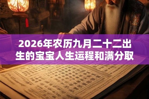 2026年农历九月二十二出生的宝宝人生运程和满分取名推荐