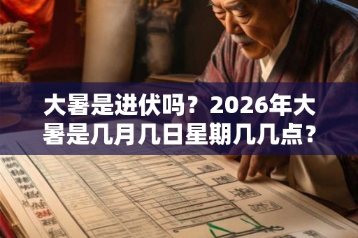 大暑是进伏吗？2026年大暑是几月几日星期几几点？