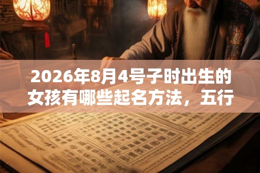2026年8月4号子时出生的女孩有哪些起名方法，五行属什么