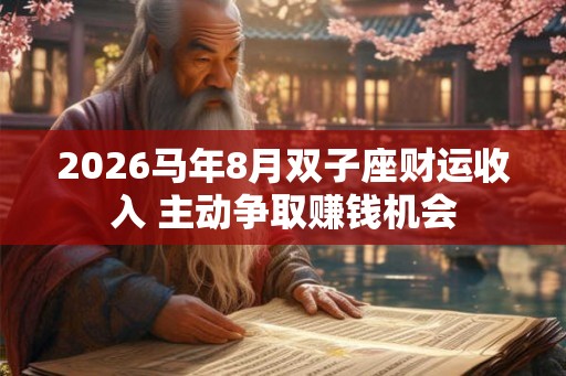 2026马年8月双子座财运收入 主动争取赚钱机会 2026马年8月双子座财运收入 主动争取赚钱机会