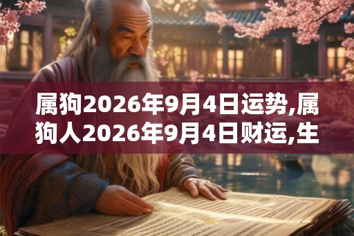 属狗2026年9月4日运势,属狗人2026年9月4日财运,生肖狗2026年9月4日运势 属狗2026年9月4日运势,属狗人2026年9月4日财运,生肖狗2026年9月4日运势
