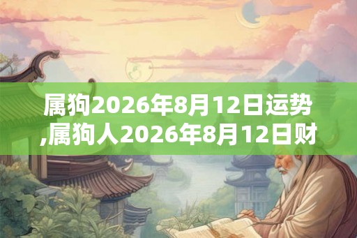 属狗2026年8月12日运势,属狗人2026年8月12日财运,生肖狗2026年8月12日运势