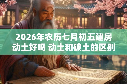 2026年农历七月初五建房动土好吗 动土和破土的区别