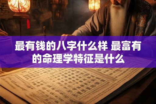 最有钱的八字什么样 最富有的命理学特征是什么