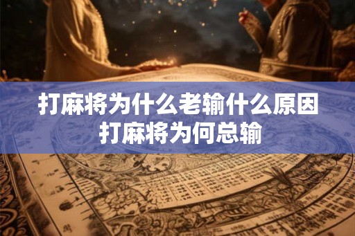 打麻将为什么老输什么原因 打麻将为何总输