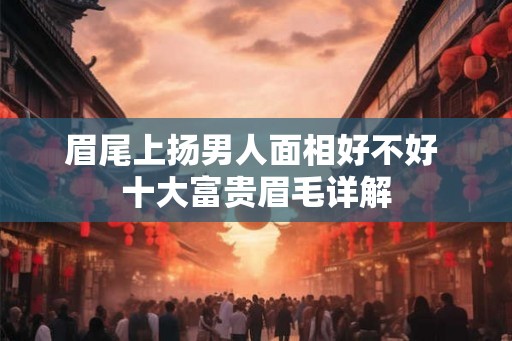 眉尾上扬男人面相好不好 十大富贵眉毛详解