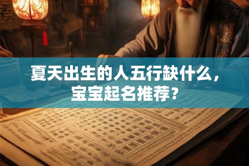 夏天出生的人五行缺什么，宝宝起名推荐？