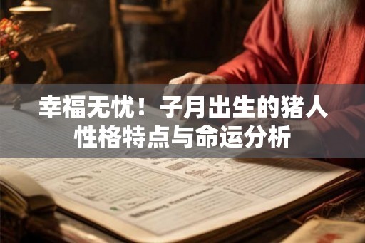 幸福无忧!子月出生的猪人性格特点与命运分析 幸福无忧!子月出生的猪人性格特点与命运分析
