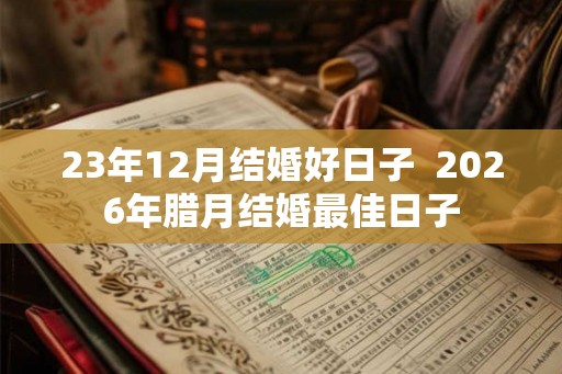 23年12月结婚好日子  2026年腊月结婚最佳日子