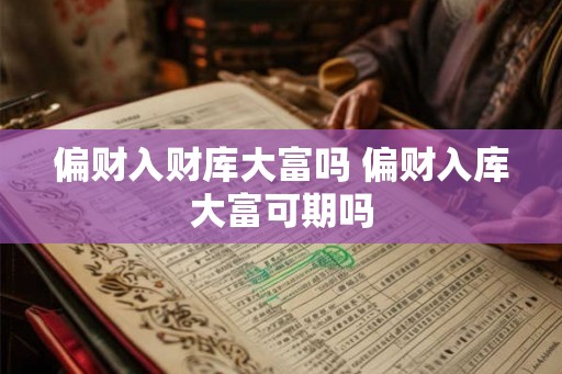 偏财入财库大富吗 偏财入库大富可期吗