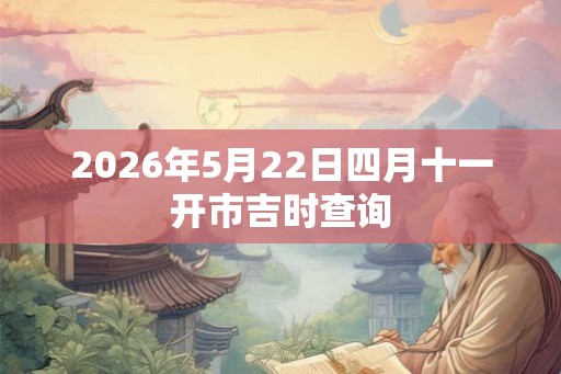 2026年5月22日四月十一开市吉时查询