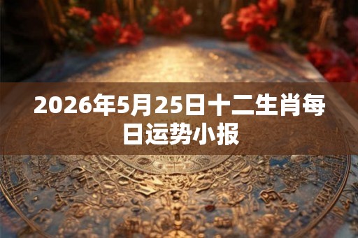 2026年5月25日十二生肖每日运势小报